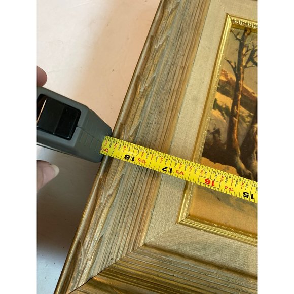 Vintage MCM turner wall accessory Church lithograph? print gold trim frame - Picture 5 of 7